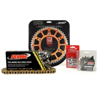 KTM 540 SXC 1999 Gold X-Ring Chain Orange Rear Front Sprocket Kit - Image 1 of 4