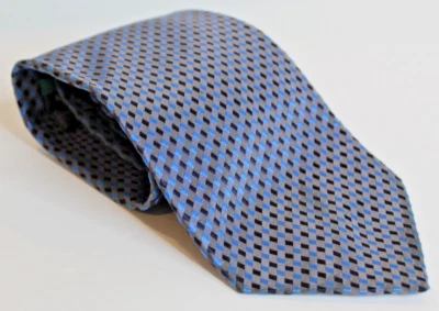 Corbata de seda vintage para hombre Alexander Julian colores azul geométrica Foto 1 de 3