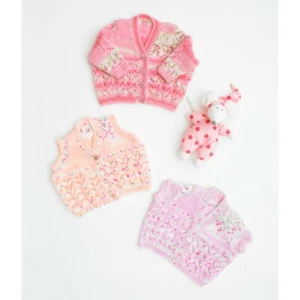 Knitting Pattern James C Brett JB417 Baby DK Chunky Cardigan & Vest - Picture 1 of 1