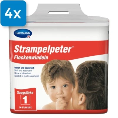Strampelpeter Flockenwindeln 1 - 224 Stück (4 x 56 Stück) - Bild 1 von 2
