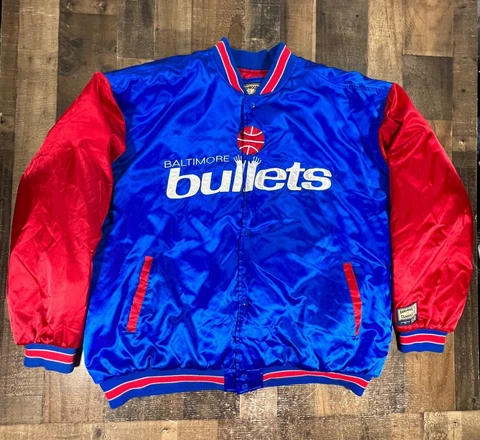 Baltimore Bullets Mens Jacket 3XL Hardwood Classics NBA Classics Satin Retro Cover