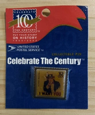 USPS STAMP COLLECTIONS 1998 UNCLE SAM "I WANT YOU" PIN USA NEW SEALED - Image 1 of 3