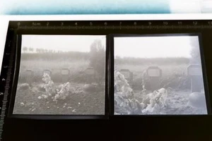 zwei alte Negative - Soldatengräber Raum Foucaucourt 1940 - Picture 1 of 6