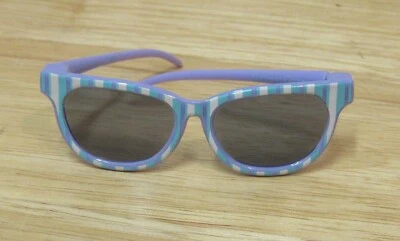 Gafas de sol American Girl Doll Truly Me azul blanco púrpura a rayas DHV59 Foto 1 de 3