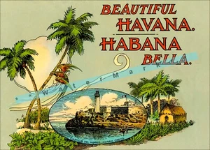 Cuba Hermosa Habana 1929 Vintage Póster Impresión Arte Estilo Retro Isla Viaje - Imagen 1 de 5