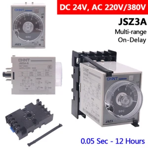 DC 24V AC 220V 380V Time Delay Relays Multi-range 0.05s-12 Hours On-delay JSZ3A - Picture 1 of 12