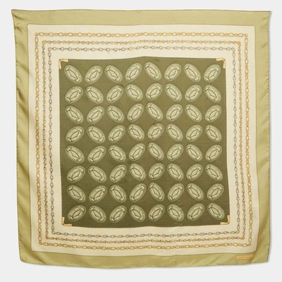 Cartier Green Print Silk Must de Cartier Scarf - Image 1 of 4