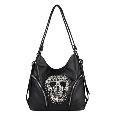 DAMEN TOTENKOPF 2in1  Rucksack TASCHE Skulls Shopper Schädel Schultertasche Bag - Bild 1 von 2
