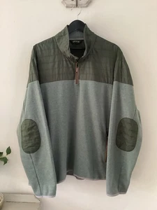 Men’s Orvis Green Sweatshirt Style Top with Quilted Trim & Armpatches, UK Size - Imagen 1 de 7