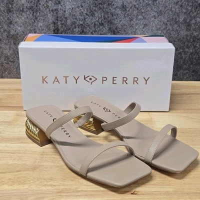Katy Perry The Frame Sandalia Tacón Bajo Verdadero Beige Mujer Zapatos Talla 8.5M Nuevo Foto 1 de 4