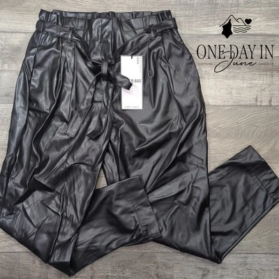 Pantalones de cuero sintético cintura bolsa de papel casi famosos talla XL Foto 1 de 4