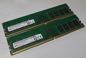 Micron 16GB(2x8GB) PC4-2400T MTA8ATF1G64AZ DDR4 Desktop Memory RAM - Afbeelding 1 van 1