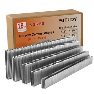 2000-Count 18 Gauge 1/4 Inch Narrow Crown Staples Silver  - Picture 1 of 6