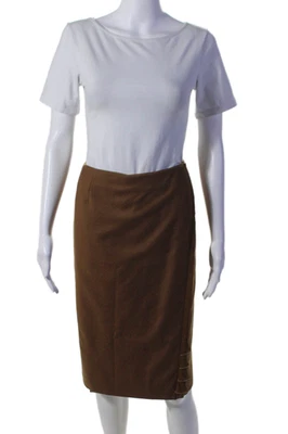 Minifalda marrón con volantes y cierre de gancho para mujer Valentino Miss V talla 8 Foto 1 de 4