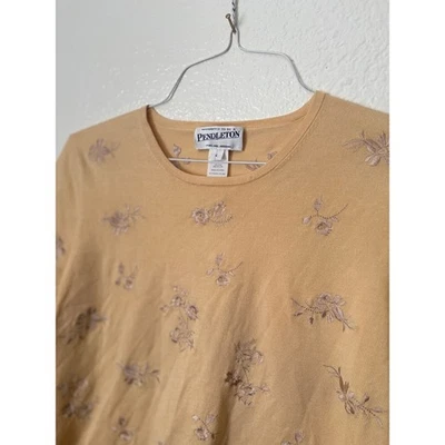 VNTG Pendleton Silk Floral Embroidered Top Cottagecore Western Boho Indie Garden - Image 1 of 4