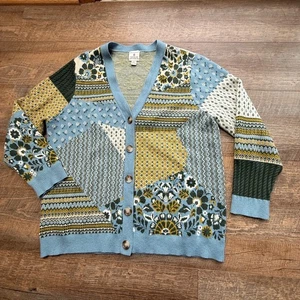 Maglione cardigan donna scollo a V Appleseed, design edizione limitata, taglia large - Foto 1 di 11