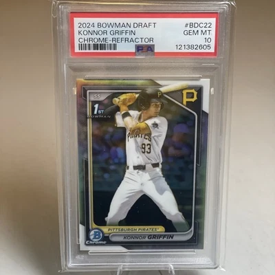 Bowman Draft 2024 - Konnor Griffin Bowman 1st RC refractor cromado ¡PSA 10! Foto 1 de 4