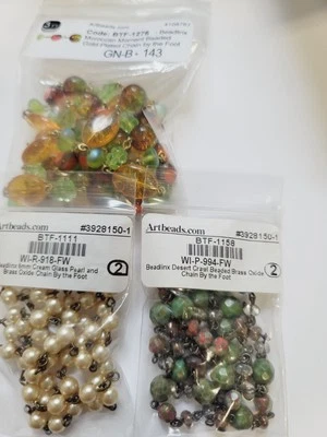 Perla de vidrio del desierto marroquí de 7 pies 3 piezas Beadlinx con cuentas Foto 1 de 4