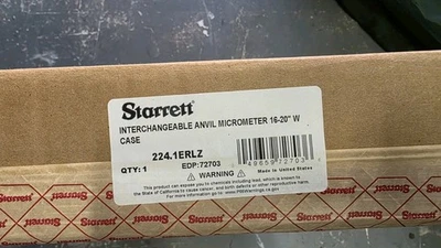 STARRETT 224.1ERLZ 224.1 SERIES INTERCHANGEABLE ANVIL MICROMETER: 16-20″ New - Image 1 of 4