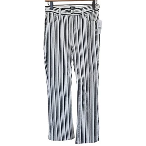 BDG UO Kick Flare High-Rise Cropped Jeans schwarz weiß gestreift Damen 25 Freizeit - Bild 1 von 12