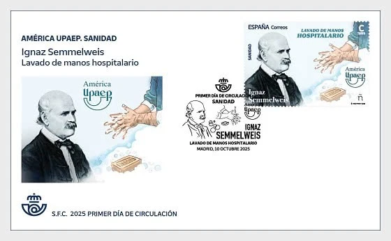 spain ca 2025 America UPAEP Health Ignaz Semmelweis Hospital Handwashing 1v FDC - Image 1 of 1