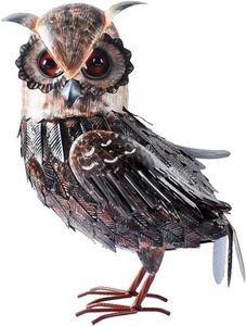 16.5" Owl Statue Sculpture Garden Decoration Metal Yard Art for Brown - Picture 1 of 9