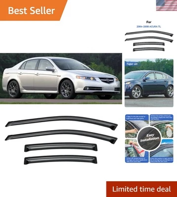Stylish Smoked Window Visors for 2004-2008 Acura TL - Perfect Fit & Easy Install - Imagem 1 de 4