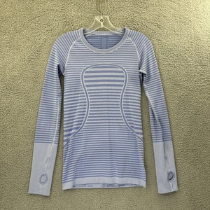 Camicia Lululemon Swiftly Tech manica lunga Heathered ninna nanna blu atletica donna 6 - Foto 1 di 7