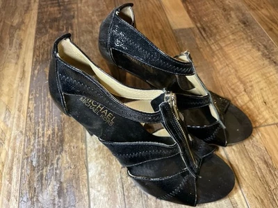 Michael Kors Mujer Negro Charol Cremallera Tacones Talla 7M Foto 1 de 4