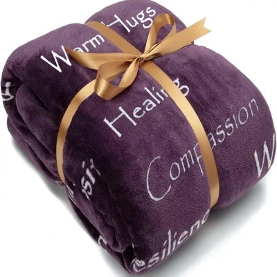 Chanasya Premium Sympathy Warm Hugs Gift Throw 50x65 Inches, Aubergine Blanket - Image 1 of 4