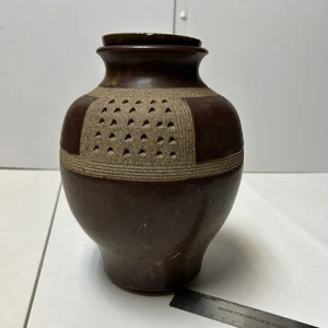 Seltene Mid Century Rose N Bloom Keramik Vase Glas signiert datiert Dreieck sehr einzigartig - Bild 1 von 14