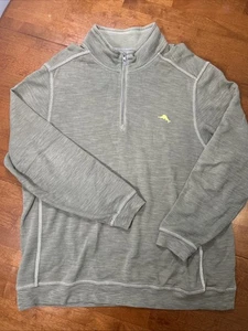 Tommy Bahama maglione 1/4 zip uomo taglia 2XL grigio/verde - Foto 1 di 12