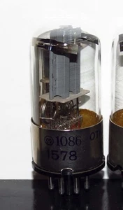 Rare! Lot of One Piece of 1578=6SN7=6N8S MELZ 1986 Grey Anodes Metal Base Tubes - Picture 1 of 3