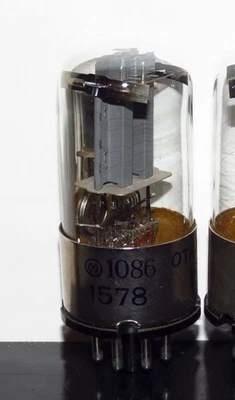 ¡Raro! Lote de una pieza de 1578 = 6SN7 = 6N8S MELZ 1986 ánodos grises tubos base de metal Foto 1 de 3