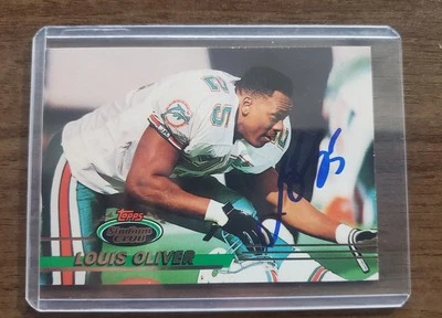 Louis Oliver 1993 Topps Stadium Club Hand Signed Autographed Football Card - Image 1 of 2