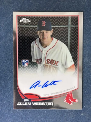 2013 Topps Chrome Allen Webster Autograph Boston Red Sox - Image 1 of 2