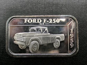 FORD F-250 truck 1959 - 50 Year Anniversary TONED 1oz 999 FINE Silver Bar - Picture 1 of 2