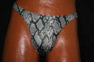 PREVAIL SPORT*VINTAGE SWIM BIKINI BRIEF*WHITE PYTHON*MEDIUM - Picture 1 of 9