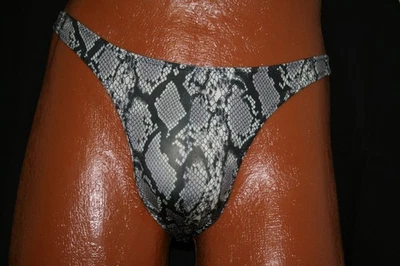 PREVAIL SPORT*VINTAGE SWIM BIKINI BRIEF*WHITE PYTHON*MEDIUM - Image 1 of 4