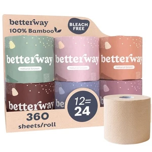Unbleached Bamboo Toilet Paper Rolls - Eco-Friendly 3 Ply Toilet Tissue - 12 ... - Picture 1 of 9