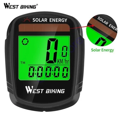 Wireless Solar Energy Bike Odometer Speedometer Waterproof Cycling Accessory - Image 1 of 4