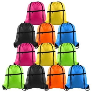 12Pcs Drawstring Bag Sports Gym String Backpack Bulk Cinch Bag Sackpack with ... - Picture 1 of 6