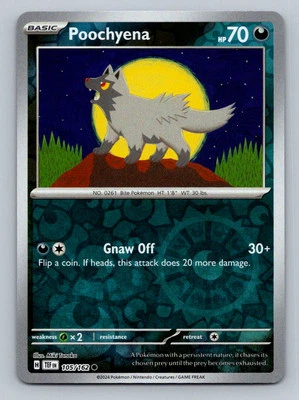 Pokemon Poochyena SV05: Temporal Forces 105/162 Near Mint NM Reverse Holo - Image 1 of 2