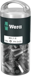 Wera 05072441001 (072441) - #2 Kreuzschlitz-Einsatz Bit-Spitzen mit 1/4" Sechskantantrieb - 100 - Bild 1 von 2
