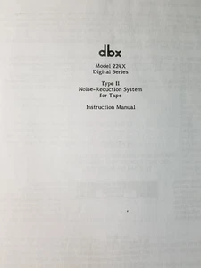 DBX 224X-DS ISTRUCTION MANUAL(COPY) - Picture 1 of 1