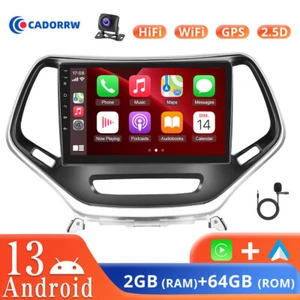10.1" Android 13 Car GPS Stereo Radio Apple CarPlay For Jeep Cherokee 2015-2018 - Picture 1 of 14