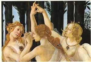 Botticelli (1444-1510)•La primavera (detalle)•Tarjeta postal de arte italiano 4x6  - Imagen 1 de 1