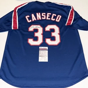 Jose Canseco signed Texas Rangers Custom jersey autographed JSA Witnessed COA - Picture 1 of 5