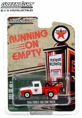 1/64 Greenlight Texaco 1956 Ford F-100 Rimorchio Camion Modellino Bianco Rosso - Immagine 1 di 2