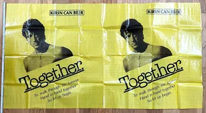 Sylvester Stallone Plastic Sheet KIRIN Beer Japan Together Sales Promotion Rocky - Picture 1 of 6